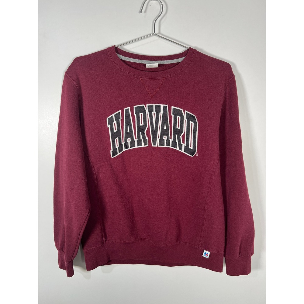 Russell Athletic Harvard University Maroon Embroidered Crewneck Sweater Academia